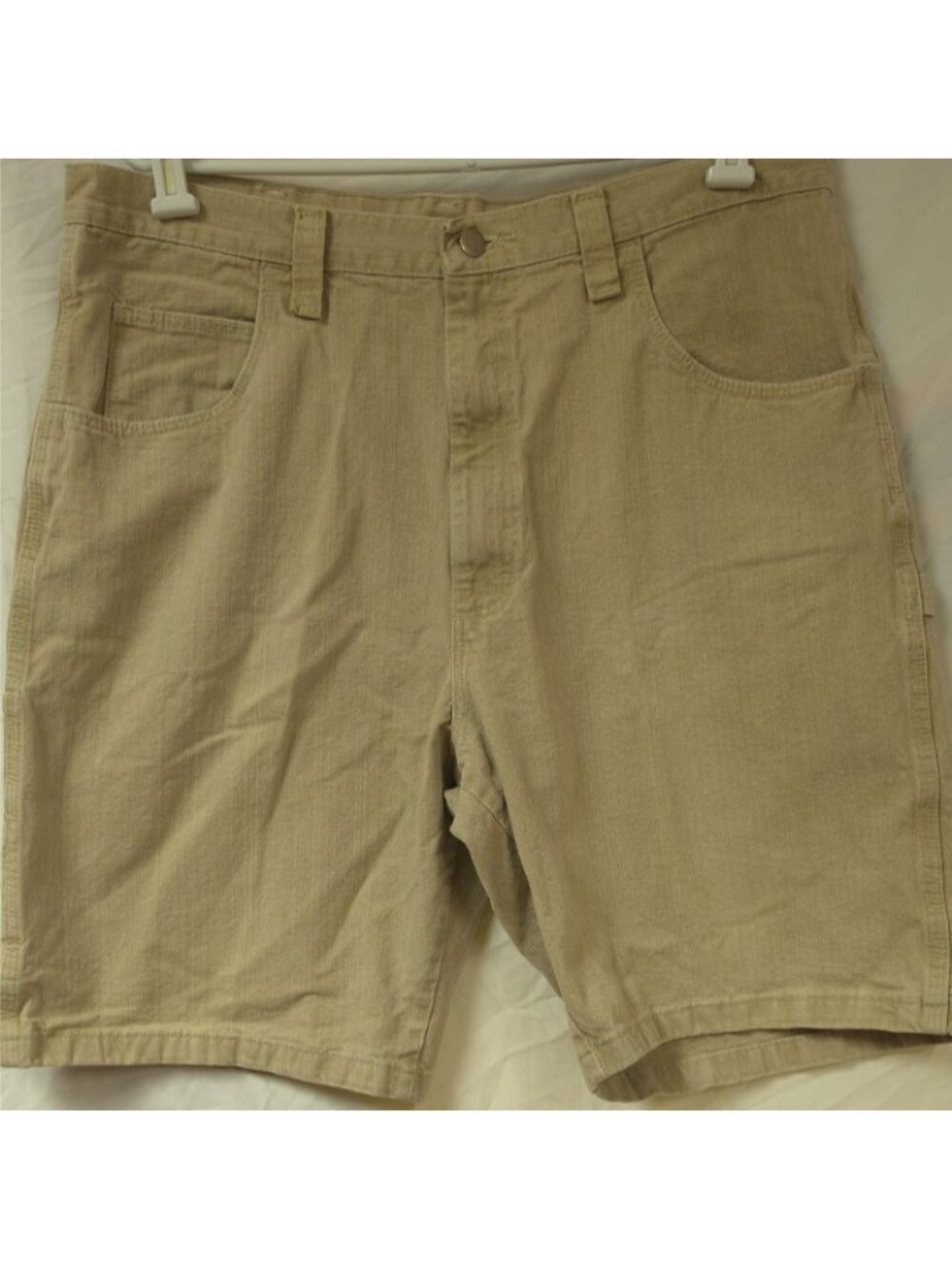Wrangler Authentics Mens 36X10 Carpenter Shorts Tan Khaki Relaxed Denim 64WC2WA